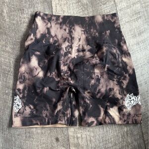 Darc Sport Tie-Dye Black and Brown Bike Shorts